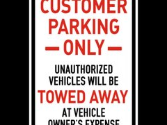 Customer Parking Only Signs