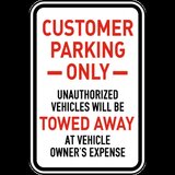 Customer Parking Only Signs